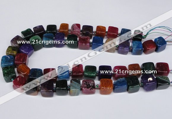 CAG8558 15.5 inches 12*14mm - 14*15mm nuggets dragon veins agate beads