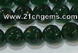 CAG8584 15.5 inches 12mm faceted round green agate gemstone beads