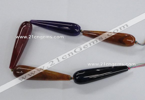 CAG8645 15.5 inches 20*80mm teardrop dragon veins agate beads