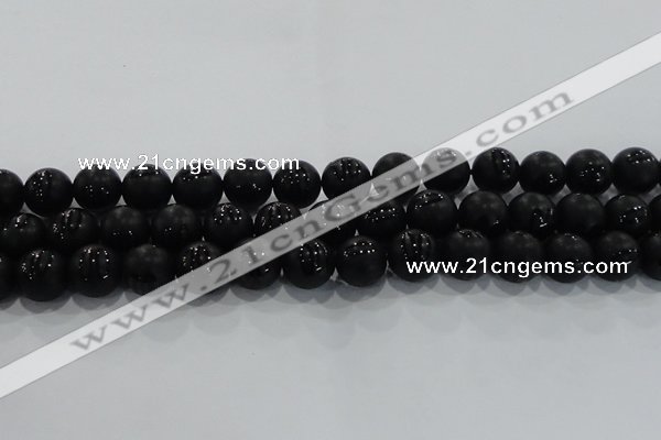 CAG8739 15.5 inches 14mm round matte tibetan agate gemstone beads