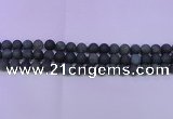 CAG8881 15.5 inches 6mm round matte moss agate beads