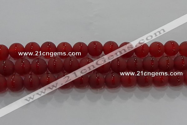 CAG8903 15.5 inches 10mm round matte red agate beads wholesale
