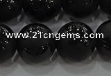 CAG8927 15.5 inches 10mm round matte black agate beads wholesale