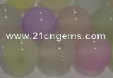 CAG8933 15.5 inches 10mm round matte colorful agate beads wholesale