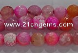 CAG8962 15.5 inches 4mm faceted round fire crackle agate beads