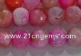 CAG8963 15.5 inches 6mm faceted round fire crackle agate beads