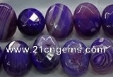 CAG9049 15.5 inches 13*18mm faceted oval line agate beads