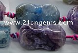CAG9070 15.5 inches 16*30mm peanut-shaped fire crackle agate beads
