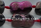 CAG9071 15.5 inches 16*30mm peanut-shaped fire crackle agate beads
