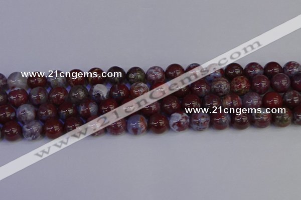 CAG9124 15.5 inches 12mm round red lightning agate beads