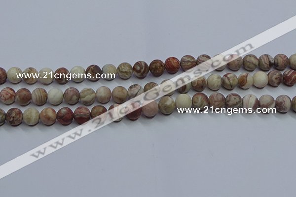 CAG9292 15.5 inches 8mm round matte Mexican crazy lace agate beads