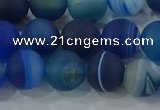 CAG9333 15.5 inches 10mm round matte line agate beads wholesale