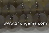 CAG9346 15.5 inches 12mm round matte grey agate beads wholesale