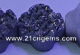 CAG9422 7.5 inches 16*16mm flower silver plated druzy agate beads