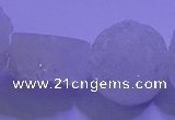 CAG9431 7.5 inches 16mm coin white plated druzy agate beads