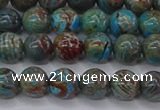 CAG9472 15.5 inches 6mm round blue crazy lace agate beads