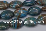 CAG9520 15.5 inches 10*14mm oval blue crazy lace agate beads