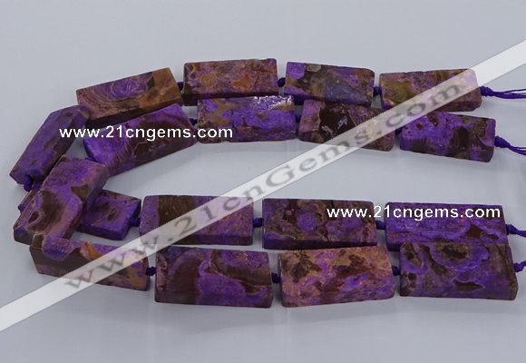 CAG9556 15.5 inches 20*40mm - 20*45mm rectangle ocean agate beads