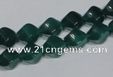 CAG960 15.5 inches 8*10mm twisted rice green agate gemstone beads