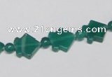 CAG963 15.5 inches 10*10mm fish green agate gemstone beads wholesale