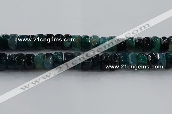 CAG9784 15.5 inches 8*16mm faceted rondelle agate gemstone beads