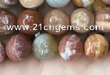CAG9811 15.5 inches 6mm faceted round wood agate beads