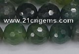 CAG9827 15.5 inches 12mm faceted round moss agate beads