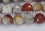 CAG9862 15.5 inches 8mm faceted round Mexican crazy lace agate beads