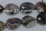 CAG989 15.5 inches 13*18mm faceted flat teardrop botswana agate beads