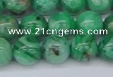 CAG9942 15.5 inches 12mm round green crazy lace agate beads