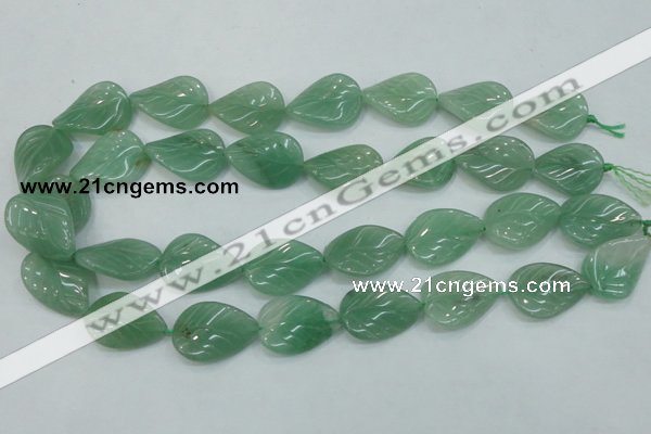 CAJ56 15.5 inches 18*25mm twisted leaf green aventurine jade beads