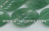 CAJ57 15.5 inches 22*30mm twisted leaf green aventurine jade beads