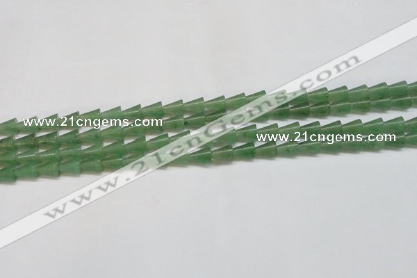 CAJ660 15.5 inches 8*10mm cone green aventurine beads