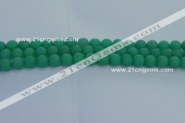 CAJ713 15.5 inches 10mm round matte green aventurine beads