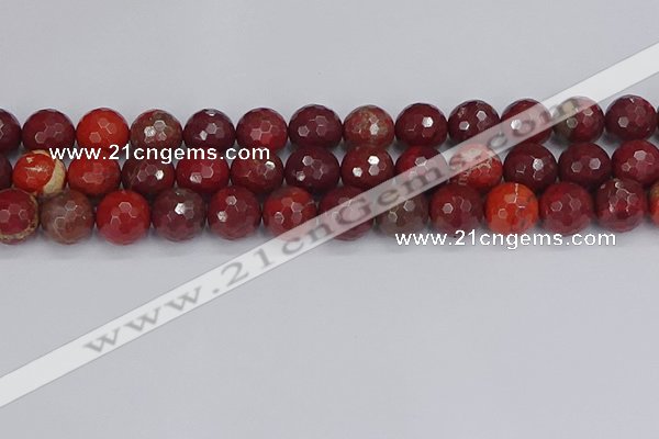 CAJ762 15.5 inches 12mm faceted round apple jasper beads