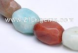 CAM10 10*14mm faceted pebble natural amazonite beads Wholesale