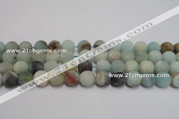 CAM1105 15.5 inches 14mm round matte amazonite beads wholesale