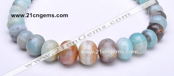 CAM14 15.5 inch different sizes roundel natural amazonite beads