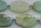 CAM1428 15.5 inches 15*22mm oval Chinese amazonite beads