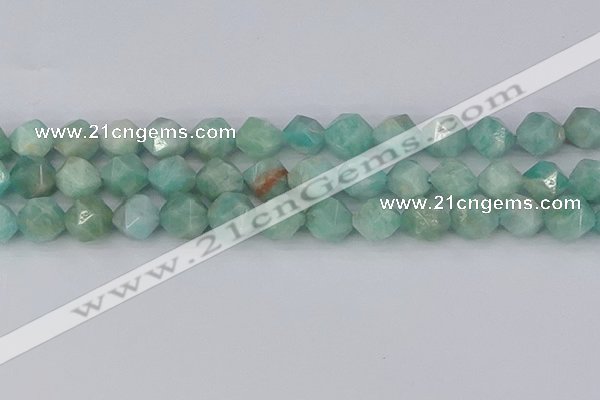 CAM1475 15.5 inches 12mm faceted nuggets Brazilian amazonite beads