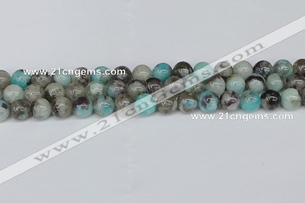 CAM1483 15.5 inches 10mm round Madagascar black amazonite beads