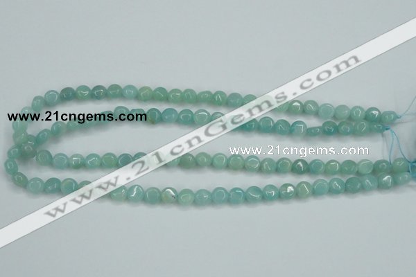 CAM151 15.5 inches 8mm flat round amazonite gemstone beads
