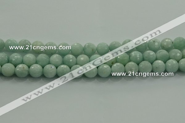 CAM1514 15.5 inches 12mm faceted round natural peru amazonite beads