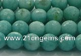 CAM1522 15.5 inches 8mm faceted round natural peru amazonite beads