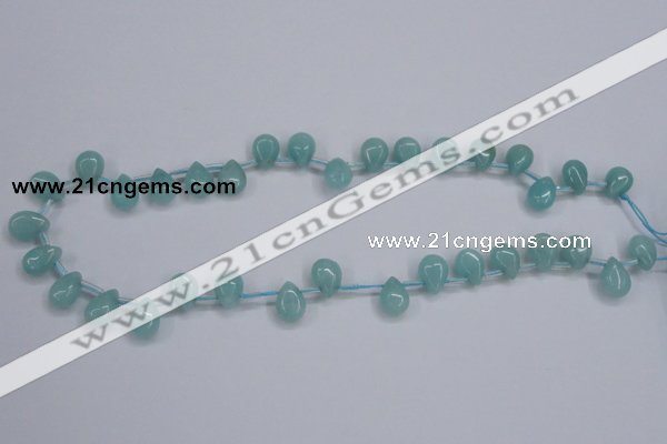 CAM154 8*12mm top-drilled flat teardrop amazonite gemstone beads