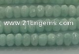 CAM1541 15.5 inches 4*6mm faceted rondelle peru amazonite beads