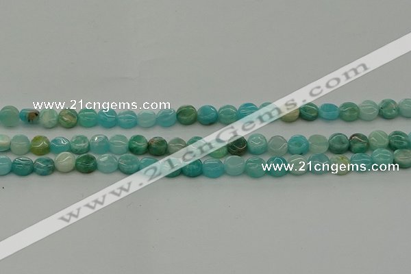 CAM1590 15.5 inches 6mm flat round Russian amazonite beads