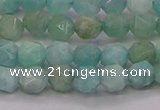 CAM1621 15.5 inches 6mm faceted nuggets amazonite gemstone beads