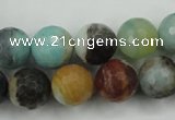CAM165 15.5 inches 14mm faceted round amazonite gemstone beads