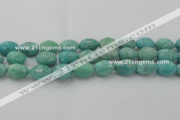 CAM342 15.5 inches 13*18mm faceted nuggets natural peru amazonite beads
